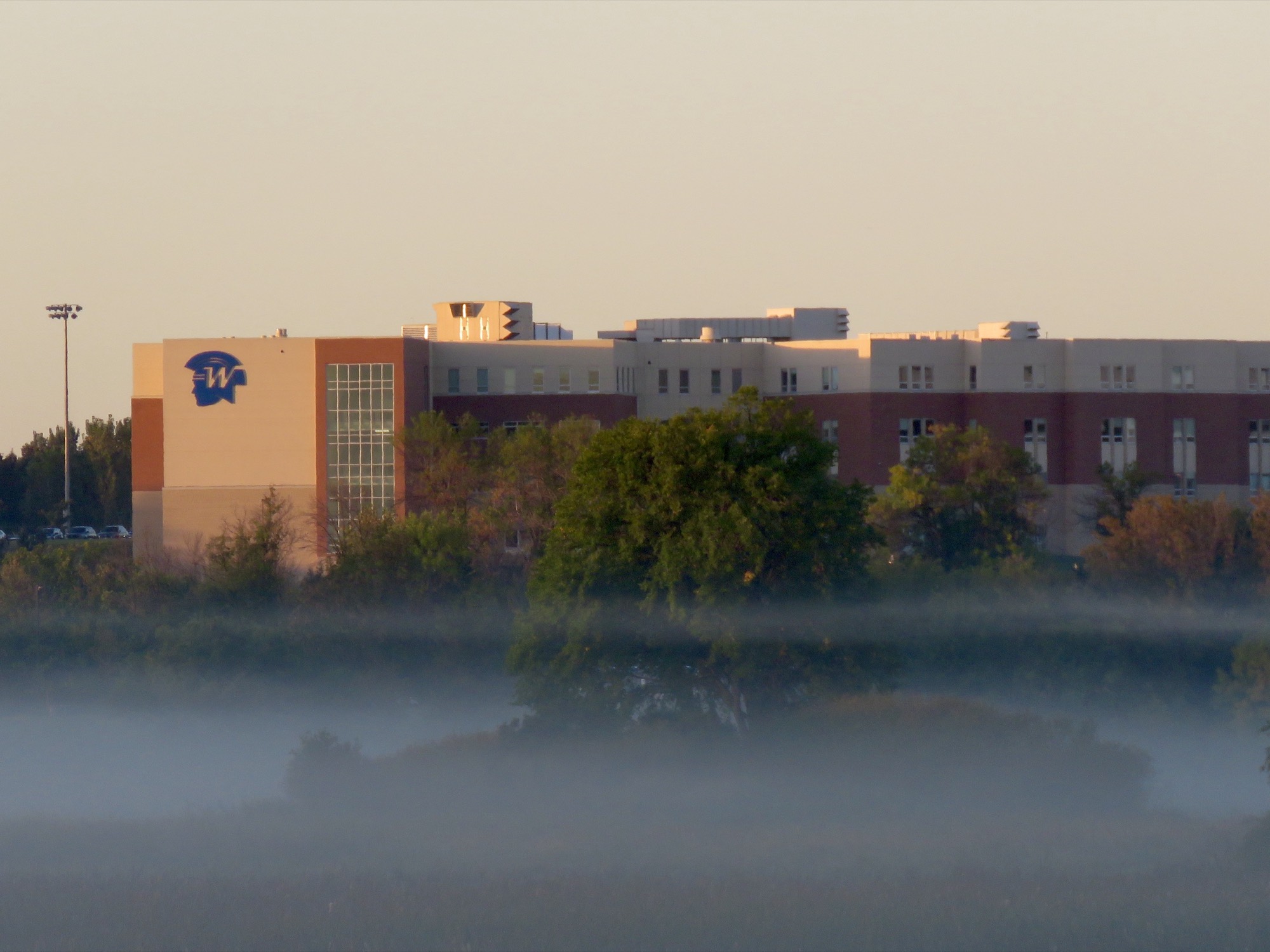 Wayzata High School at sunrise